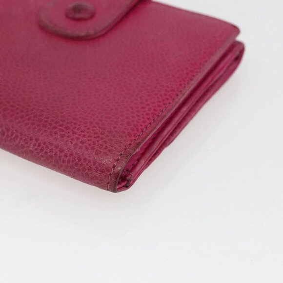 CHANEL Wallet Grained Calf Skin Pink Gold CC Auth 159752 - Picture 3 of 16